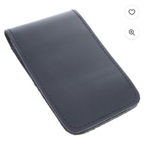 NEW - Federal Minimalist Black Leather Memo Pad Notepad Holder. NWOT